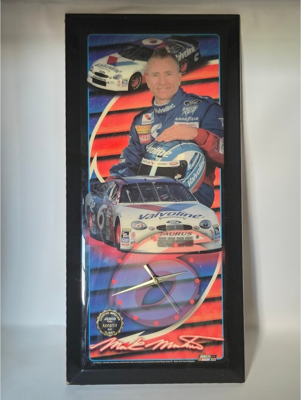 Jebco NASCAR Mark Martin Valvoline Limited Edition Wall Clock No. 000297